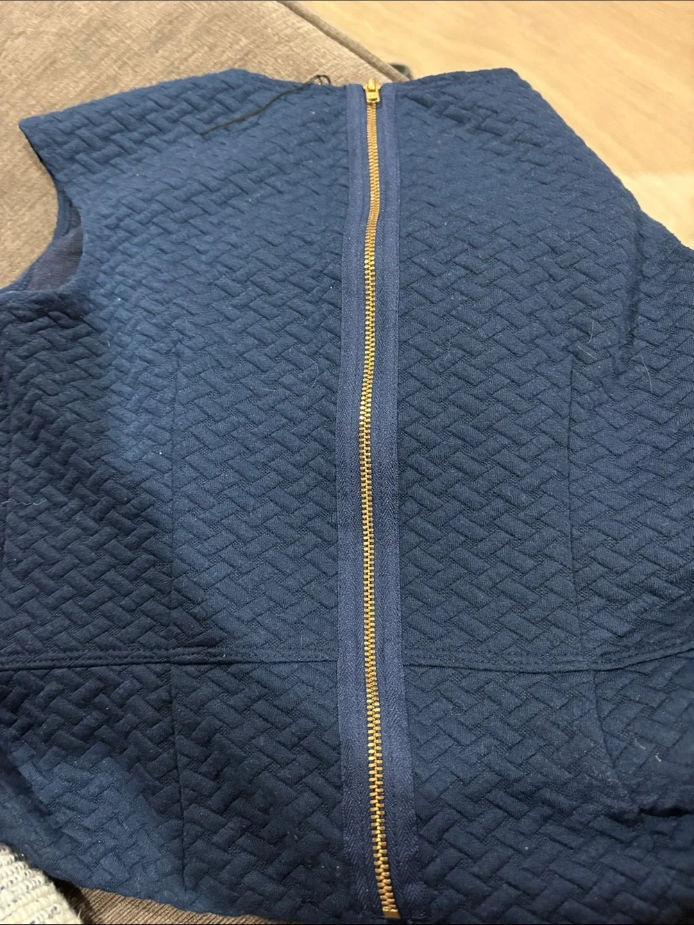 Kids David Charles size youth 9 Textured Navy Dress with Flounce Hem